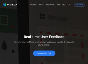 How userback.io looks like on a tablet such as an iPad.