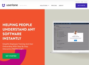 How userlane.com looks like on a tablet such as an iPad.