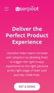 How userpilot.io looks like on a mobile device such as an iPhone.