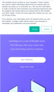 How userreport.com looks like on a mobile device such as an iPhone.