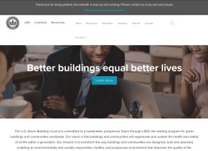 How usgbc.org looks like on a tablet such as an iPad.