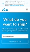 How uship.com looks like on a mobile device such as an iPhone.