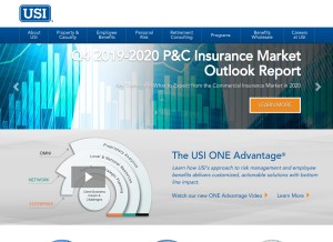 How usi.com looks like on a tablet such as an iPad.