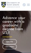 How usj.edu looks like on a mobile device such as an iPhone.
