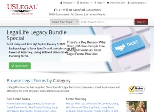 How uslegalforms.com looks like on a tablet such as an iPad.