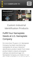 How usnameplate.com looks like on a mobile device such as an iPhone.