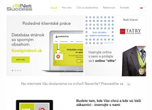 How uspech.sk looks like on a tablet such as an iPad.