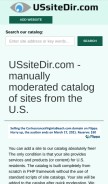 How ussitedir.com looks like on a mobile device such as an iPhone.
