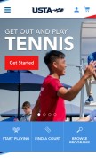 How usta.com looks like on a mobile device such as an iPhone.