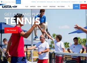 How usta.com looks like on a tablet such as an iPad.