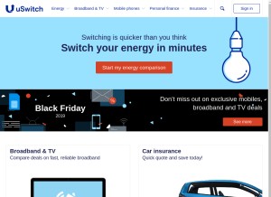 How uswitch.com looks like on a tablet such as an iPad.
