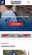 How usyouthsoccer.org looks like on a mobile device such as an iPhone.
