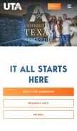 How uta.edu looks like on a mobile device such as an iPhone.