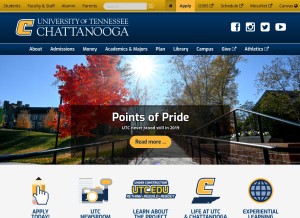 How utc.edu looks like on a tablet such as an iPad.