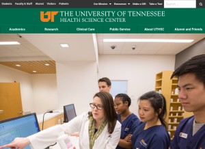 How uthsc.edu looks like on a tablet such as an iPad.