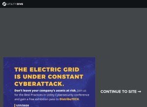 How utilitydive.com looks like on a tablet such as an iPad.