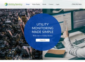 How utilitysentry.com looks like on a tablet such as an iPad.