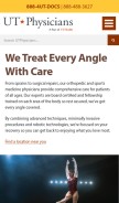 How utphysicians.com looks like on a mobile device such as an iPhone.