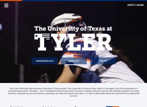 How uttyler.edu looks like on a tablet such as an iPad.