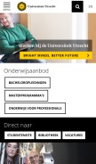 How uu.nl looks like on a mobile device such as an iPhone.