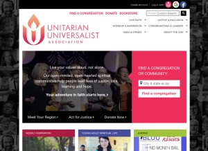 How uua.org looks like on a tablet such as an iPad.