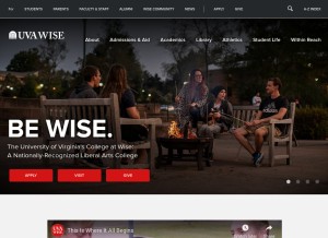 How uvawise.edu looks like on a tablet such as an iPad.