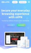 How uvpn.me looks like on a mobile device such as an iPhone.