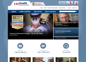 How uwhealth.org looks like on a tablet such as an iPad.