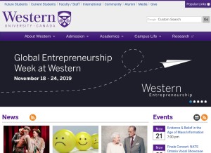 How uwo.ca looks like on a tablet such as an iPad.