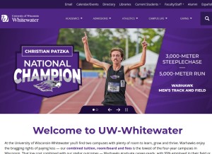 How uww.edu looks like on a tablet such as an iPad.