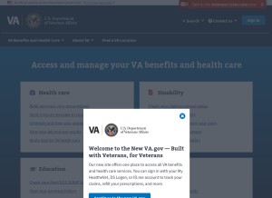 How va.gov looks like on a tablet such as an iPad.
