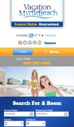 How vacationmyrtlebeach.com looks like on a mobile device such as an iPhone.