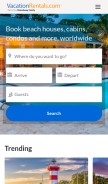 How vacationrentals.com looks like on a mobile device such as an iPhone.