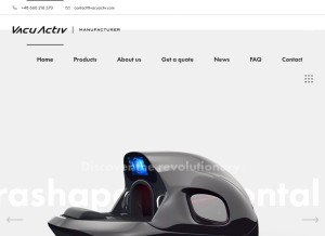 How vacuactiv.com looks like on a tablet such as an iPad.