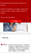 How vademecum.es looks like on a mobile device such as an iPhone.