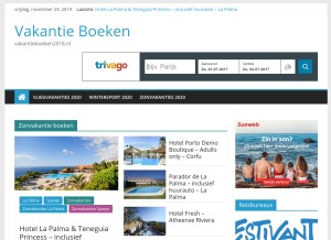 How vakantieboeken2018.nl looks like on a tablet such as an iPad.