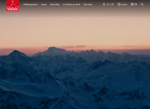 How valais.ch looks like on a tablet such as an iPad.
