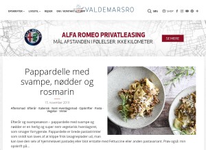 How valdemarsro.dk looks like on a tablet such as an iPad.