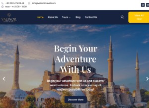 How valinortravel.com looks like on a tablet such as an iPad.