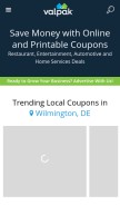 How valpak.com looks like on a mobile device such as an iPhone.
