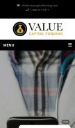How valuecapitalfunding.com looks like on a mobile device such as an iPhone.