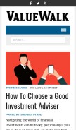How valuewalk.com looks like on a mobile device such as an iPhone.