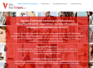 How valueyournetwork.com looks like on a tablet such as an iPad.