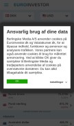 How valutakurser.dk looks like on a mobile device such as an iPhone.