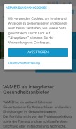 How vamed.com looks like on a mobile device such as an iPhone.