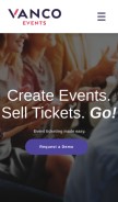 How vancoevents.com looks like on a mobile device such as an iPhone.