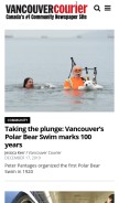 How vancourier.com looks like on a mobile device such as an iPhone.