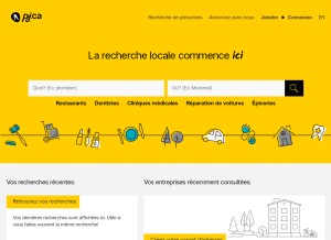 How vancouver.pagesjaunes.ca looks like on a tablet such as an iPad.