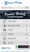How vanderhaags.com looks like on a mobile device such as an iPhone.