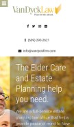 How vandyckfirm.com looks like on a mobile device such as an iPhone.
